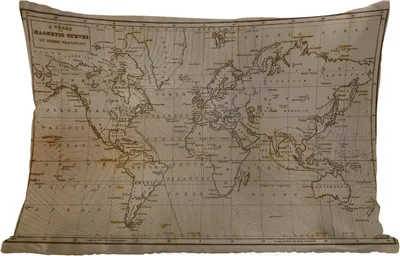 Produktbild von MuchoWow® Outdoor Kissen - Weltkarte - Vintage - Braun - Pädagogisch - 60x40 cm - Wetterfest - Lounge Kissen - Zierkissen - Kissen für Innenräume