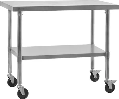 Produktbild von Mahlzeit Edelstahltisch, 120 x 70 x 85 cm, Arbeitstisch, Küchentisch, Edelstahl Zubereitungstisch