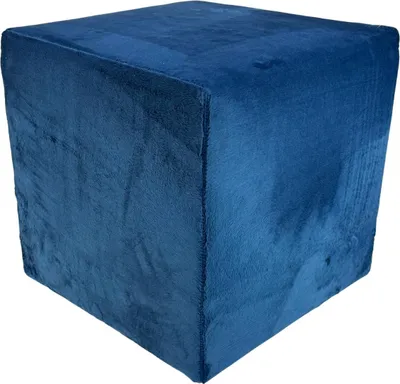 Produktbild von Velvet-Hocker MINKY 40x40 cm quadratisch – weicher Sitzhocker aus Samtstoff – Marineblau