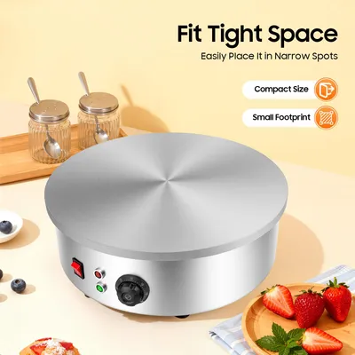 Immagine prodotto di Piastra elettrica per pancake, 3 kW, superficie di cottura in ghisa da 45 cm