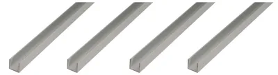 Image de Alberts, profil en U, aluminium, dimensions 8 x 20 x 8 x 1 mm, longueur 2 mètres, finition argentée anodisée
