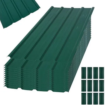 Produktbild von Golfplatten Trapeziumplatten - Verzinkter Stahl - 110x45cm 0.2mm - Grün