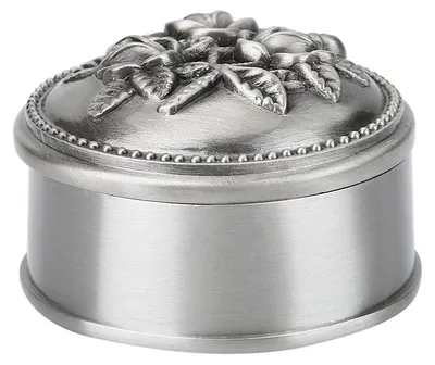 Image de Boîte à bijoux en alliage de zinc, motif de rose, boîte à bijoux en métal sculpté, bijoux vintage et anciens pour bagues, boucles d'oreilles, colliers, trésors, souvenirs