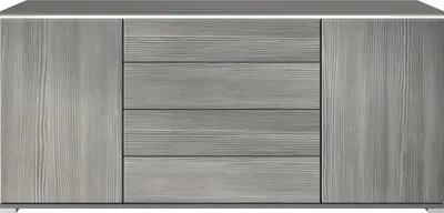 Produktbild von Vladon Sideboard Faro V2 - Kommode mit 2 Türen & 4 Schubladen, Schrank mit LED Lichtleiste, Anthrazit matt / Avola-Anthrazit (166,5 x 75,5 x 35)