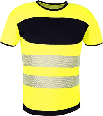 Produktbild von Korntex EOST | EOS Hi-Vis Workwear Arbeits T-Shirt - Farbe: Signal Yellow/Black - Größe: XXL