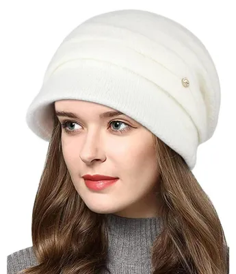 Zdjęcie produktu dla Czapka damska, typu beanie, zimowa, uniwersalny rozmiar, biała