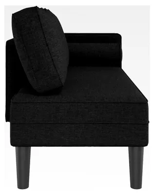 Produktbild von Chaiselongue mit Kissen Schwarz Stoff Loungesessel