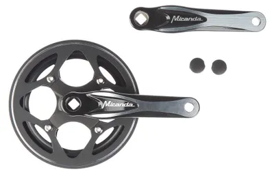Produktbild von Miranda Alfa Kurbelgarnitur 44T 3/32 Single Speed 170 mm Schwarz/Silber