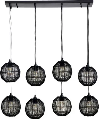 Produktbild von Globo Lighting Hängeleuchte Metall schwarz matt, 8x E27