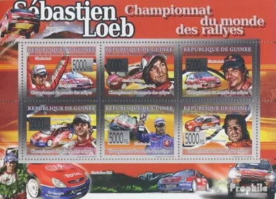 Produktbild von Briefmarken Guinea 2008 Mi 5803-5808 Kleinbogen (kompl. Ausgabe) postfrisch Sebastian Leob Rallye-Weltmeisterschaft