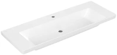 Immagine prodotto di Villeroy & Boch Subway 3.0 lavabo à poser, 1 trou pour robinet, sans trop-plein, non rectifié, 1300x475mm, 4A70D2RW, 4A70D2RW