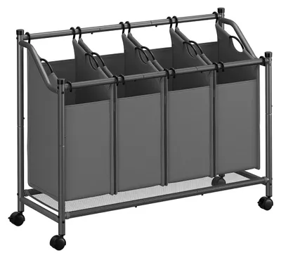 Zdjęcie produktu dla Szafka na bieliznę z 4 przegródkami, szara, metalowa konstrukcja, wymiary: 105 x 38,5 x 81 cm