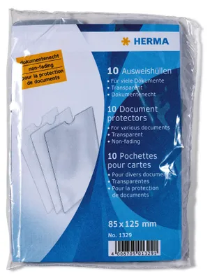 Produktbild von HERMA 1329 Ausweishülle transparent, 10 Stück, Auswelter zum Schutz für viel