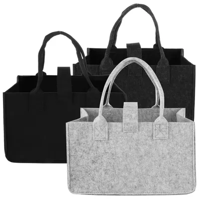 Produktbild von ASelected 3 Stück Filztasche Einkaufskorb Klein 30 x 20 x 18 cm Filztasche Shopp