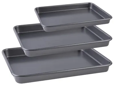 Immagine prodotto di Solidchoice - Set di 3 teglie da forno, di dimensioni 9,5/13/15 pollici, di alta qualità