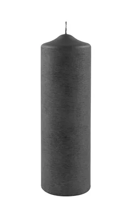 Produktbild von Fink CANDLE, gebürstet metallic Stumpenkerze, Paraffin, grau, H. 25 cm, D. 8 cm Höhe: 25.00 cm Durchmesser: 8.00 cm 123197