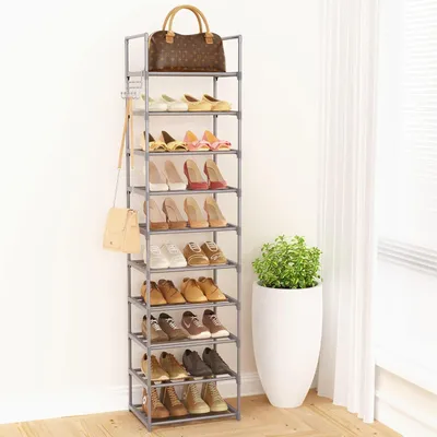 Produktbild von Schuhregal 10 Ebenen, für 20-24 Paar Schuhe, Metall, für Flur