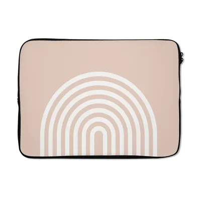 Produktbild von MuchoWow® Laptop Hülle 14 ZollAbstrakt - Kunst - Regenbogen - Weiß - Rosa Laptoptasche - Laptoptasche - Stoßsicher - Schutzhaube
