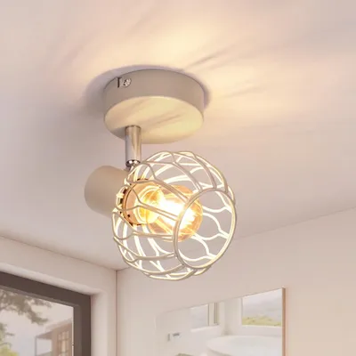 Produktbild von ZMH LED Deckenstrahler 1 Flammig Deckenspot E14 Metall Küchenlampe 350° Schwenkbar Wohnzimmerlampe Decke Spots Innen Spotlights Flur Küchen Grau