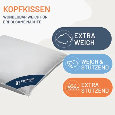 Produktbild von Daunenkissen 80x80 cm, Kissen 60% Gänsedaunen / 40% Gänsefedern, DOWNPASS, CASIMUM