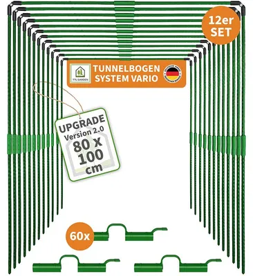 Produktbild von TTL GARDEN Vario 80 Tunnelbogen System 12er Set – 80x100cm + Clips