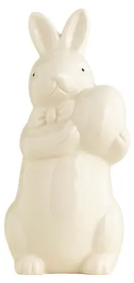 Produktbild von Osterhasenfigur mit Ei, Keramik, Fliege, Hasenstatue, Skulptur, Frühlings- und Osterdekoration, Ornament