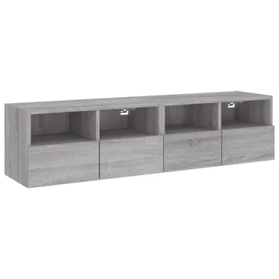 Produktbild von TV-Wandschränke 2 Stk. Grau Sonoma 60x30x30 cm Holzwerkstoff