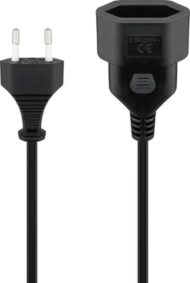 Produktbild von Verlängerungskabel Eurostecker, 2 m, schwarz, (2\*0,75 mm²)