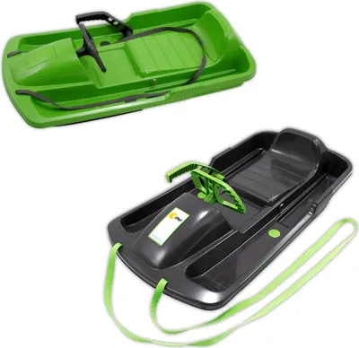 Produktbild von KHW | Lenkschlitten Snow Fox | Familiy Pack | Grün + Anthrazit | 95 cm | | inkl. Zugseil | ausgefeiltes Lenksystem | kälte- und lichtbeständiger Kunststoff | Germany