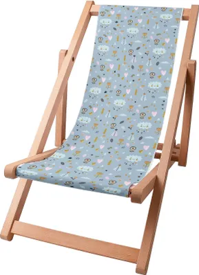 Image de Dreamroots Chaise longue pliante pour enfants Bois, jusqu'à 130 kg, Chaise longue pliante avec dossier inclinable en 3 positions,The Weather is Good