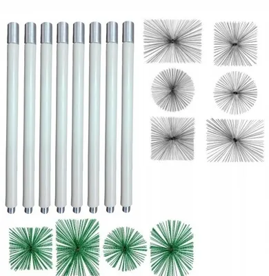 Image de Brosse de cheminée Nettoyage de la cheminée Balai de suie Tige de poussée Acier 8m