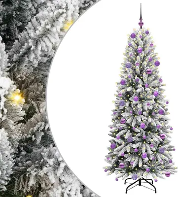 Obrázek produktu pro vidaXL Umělý vánoční stromek s 300 LED diodami se stojanem bílý 180 cm