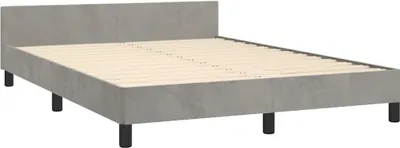 Produktbild von vidaXL Bettgestell ohne Matratze Hellgrau 140x200 cm Samt