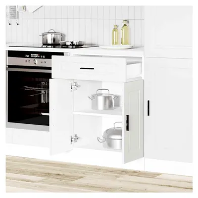 Produktbild von Tomostar Küchenunterschrank, Küchenschrank, Portweiss, Holz, 60 x 46 x 81,5 cm