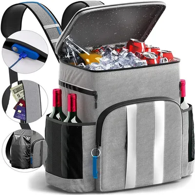 Image de Sac isotherme Grande capacité Sac isotherme Sac pique-nique Sac isotherme pour plage Camping BBQ Randonnée Pique-nique