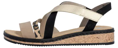 Produktbild von Rieker Schuhe Damen Keil Sandaletten Sandalen V3663, Größe:38 EU, Farbe:Beige