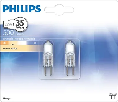 Produktbild von 2er Pack Philips Halogen GY6.35 25W = 35W 500lm 12V Warmweiß 3000K DIMMBAR