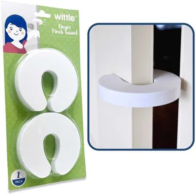 Produktbild von Baby-Sicherheitsklammern von Wittle. Diese praktische Schuhschalter verhindert Fingerquetschungen bei Babys, verhindert das Türschließen und das Unfallverschließen von Kindern in der Kammer. (2 Stück)