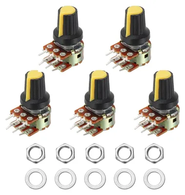 Potentiometer-Set 5x WH148 B1M Ohm, Doppel-Taper, 6x15mm Achse