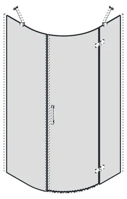Produktbild von Gelco TRINITY Glasteile der Viertelkreis-Duschabtrennung, 900x900, Klarglas, rechts