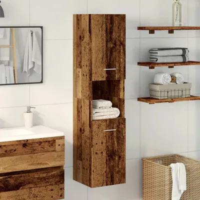 Immagine prodotto di Mobile Pensile da Bagno Legno Antico 30x30x130 cm in Truciolato