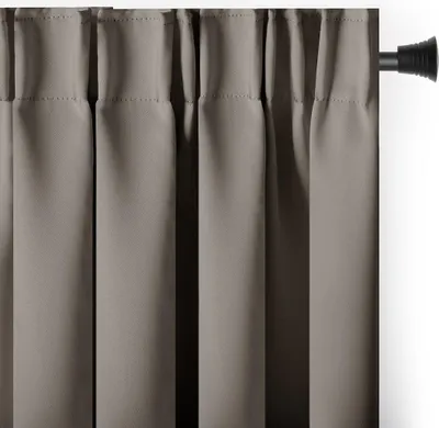 Produktbild von Gardine Kräuselband Multifunktionsband 140x175 cm Beige Vorhang Einfarbig Verdunklungsvorhang Aufhängung Pleat