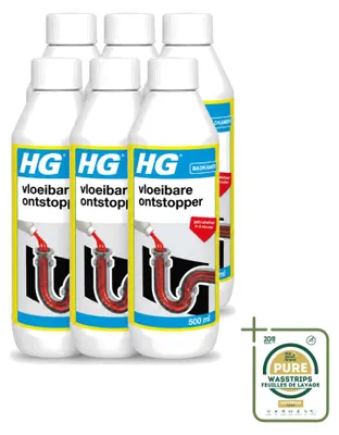 Produktbild von 6 x HG Flüssiger Abflussreiniger - 500 ml - Vorratspackung - 6 Stücke
