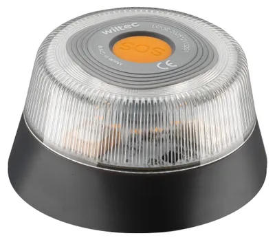 Productafbeelding van Wiltec SOS V16 noodverlichting met geïntegreerde SIM-kaart, V16 DGT-goedgekeurd knipperlicht, magnetische waarschuwingslicht voor auto, IP54, pechverlichting, signaallicht voor verkeersveiligheid, met batterij