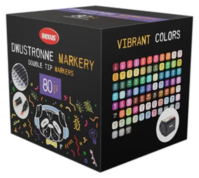 Immagine prodotto di Pennarello bifacciale 80 colori