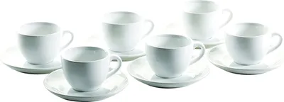 Produktbild von Mäser 924227 COLOMBIA Kaffeetasse mit Unterteller, weiß, 12-teilig (1 Set)