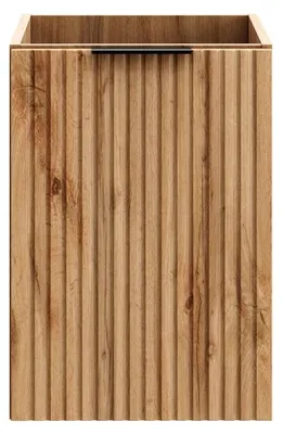 Immagine prodotto di Mobile da bagno NOXERA – 40 cm – Con cesto per la biancheria – Colore quercia wotan – Mobile sospeso