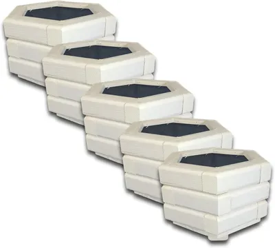 Immagine prodotto di HolzGarden Set 5 Fioriere Esagonali in Legno 30x20x26 cm Impregnate Colore Bianco Resistenti alle Intemperie Vasi per Fiori da Balcone Giardino Esterno 7 L