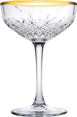 Produktbild von Pasabahce Timeless Sektglas, 25,5 cl, transparent mit goldrand, 4 Stück