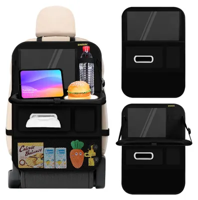 Imagen del producto de Protector para el respaldo del asiento con organizador, mesa plegable, múltiples compartimentos, color , ideal para niños y viajes